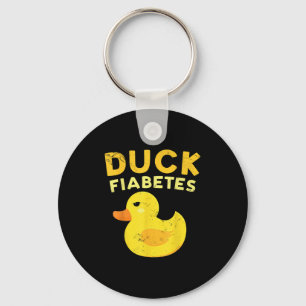 Duck Fiabetes Funny Yellow Duck Awareness Duck Hum Key Ring