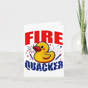 Duck Firequacker Patriotic Funny Independence 4th  Card