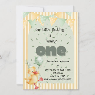 Duck First Birthday Invitation