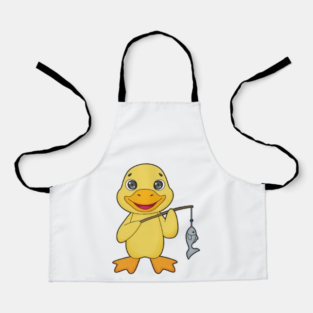 Duck Fishing Fisher Finshing rod Apron (Front)