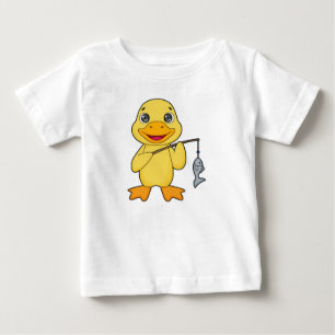 Duck Fishing Fisher Finshing rod Baby T-Shirt