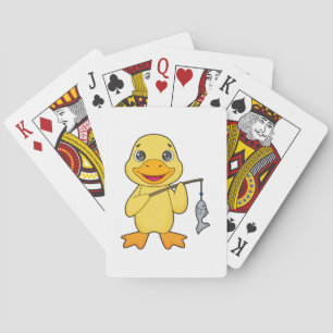Duck Fishing Fisher Finshing rod Playing Cards
