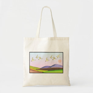 Duck Flying Landscape Tote Bag