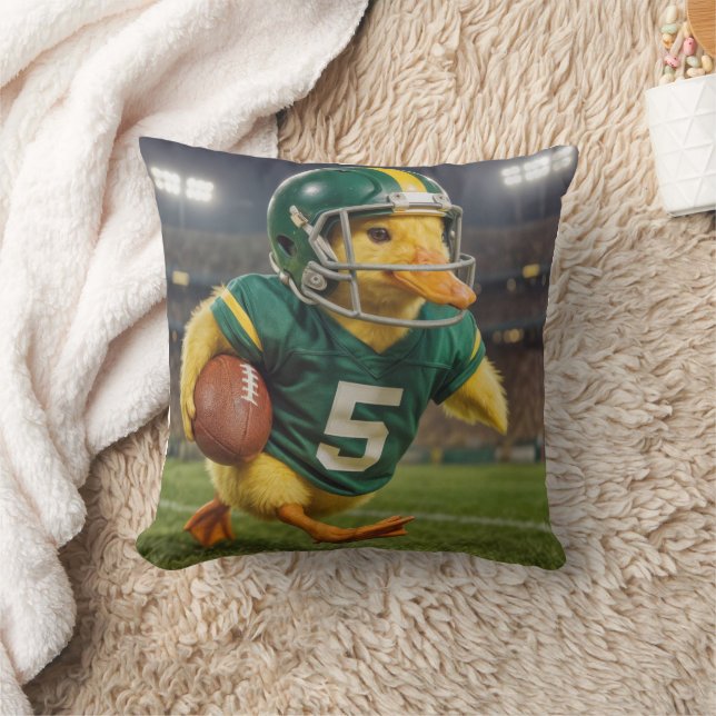 Duck Football Player In a Sports Stadium Cushion (Blanket)