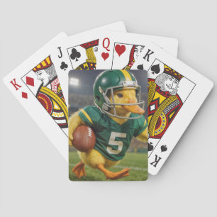 Duck Football Player In a Sports Stadium Playing Cards