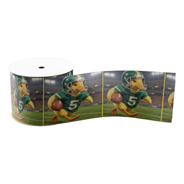 Duck Football Player In a Stadium Grosgrain Ribbon (Spool)