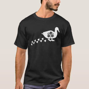 Duck Footprint Floral Duck Mum Farm Animal Duck Lo T-Shirt