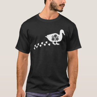 Duck Footprint Floral Duck Mum Farm Animal Duck Lo T-Shirt