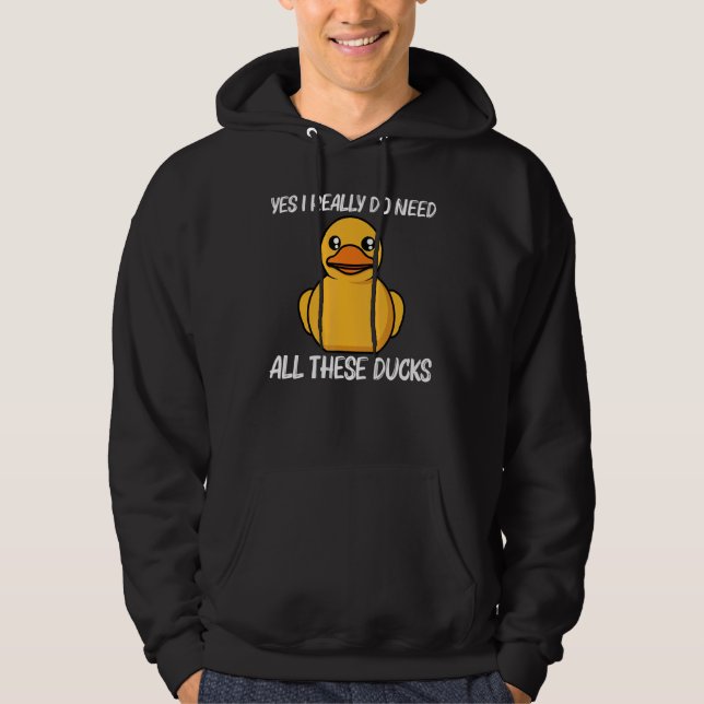 Duck For Men Women Yellow Duckie Water Bird Animal Hoodie (Front)