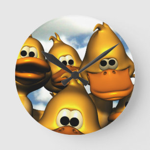 Duck Gathering Round Clock