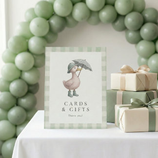 Duck Gift Table Baby Shower Table Top Pedestal Sign
