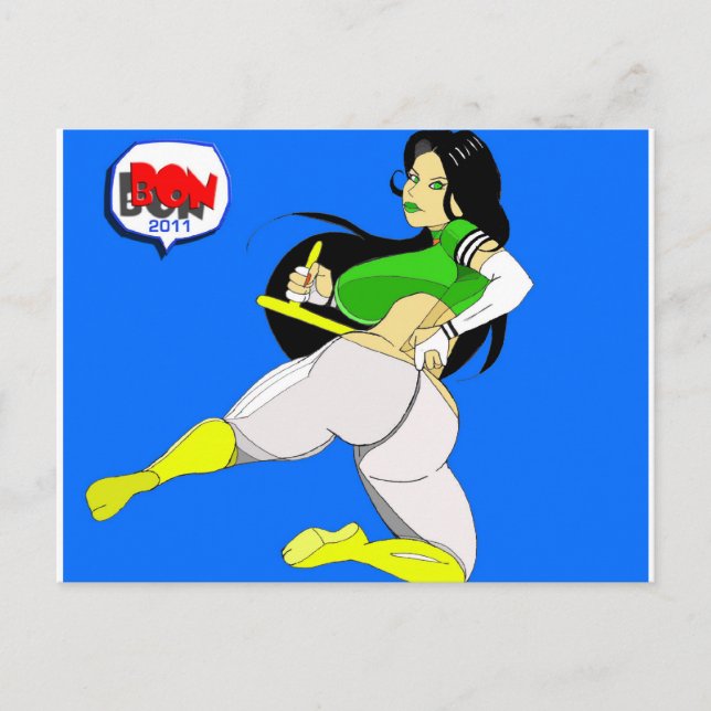 DUCK-GIRL off-guard leaping Post Card (Front)