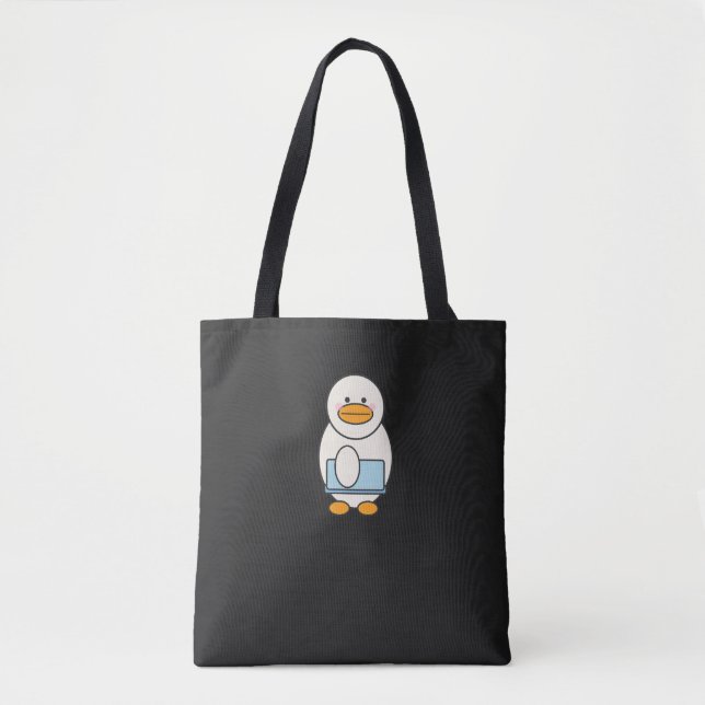 Duck going to work, funny work tote bag (Front)