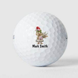 Duck golfer Christmas Themed Golf Balls