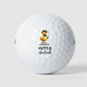 Duck golfer is golfing golf balls