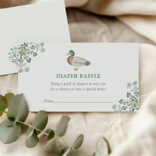 Duck Greenery Baby Shower Diaper Raffle Ticket Enclosure Card