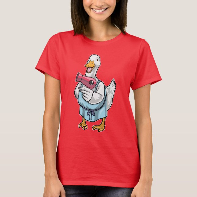 Duck Hairdresser Hairdryer T-Shirt (Front)
