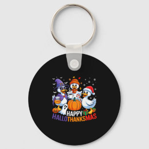 Duck Halloween Thanksgiving Christmas Happy Hallot Key Ring