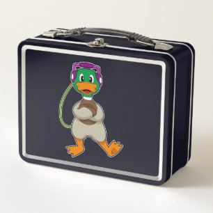 Duck Headphone Music Metal Lunch Box