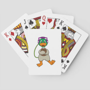 Duck Headphone Music Playing Cards