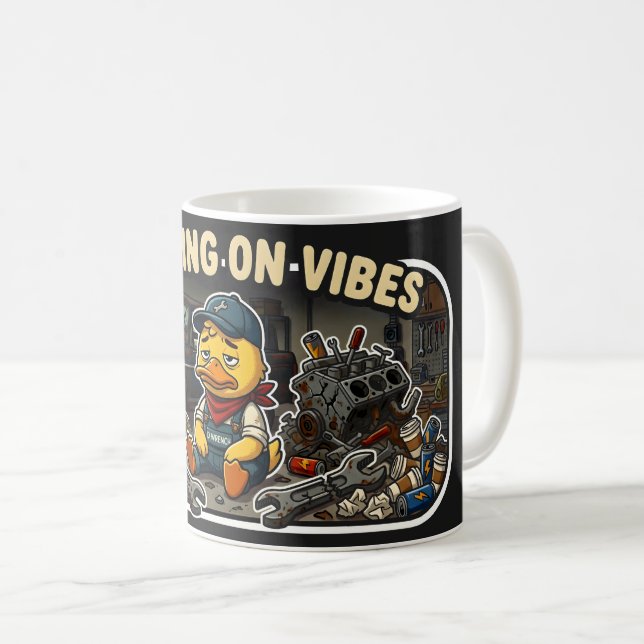 duck humour coffee mug (Front Right)