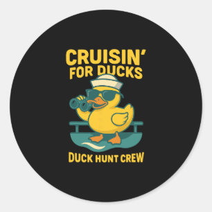 Duck Hunt Crew Rubber Duckie Search Cruise Essenti Classic Round Sticker