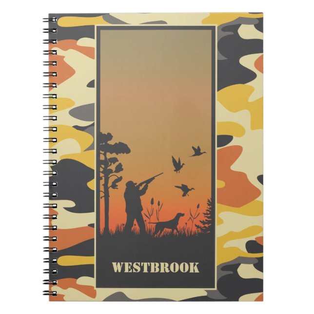 Duck Hunter and Camo spiral Notebook (Front)
