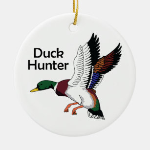 Duck Hunter Ceramic Tree Decoration