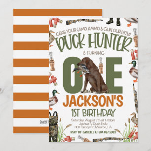 Duck Hunter First Birthday Invitation