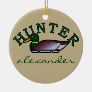 Duck Hunter- Personalised Ceramic Tree Decoration