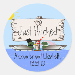 Duck Hunter Wedding Classic Round Sticker