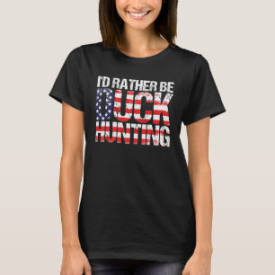 Duck Hunting  American Flag  Duck Hunting Saying T-Shirt