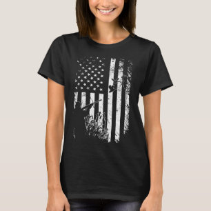 Duck Hunting American Flag Usa Hunter Gift For Men T-Shirt
