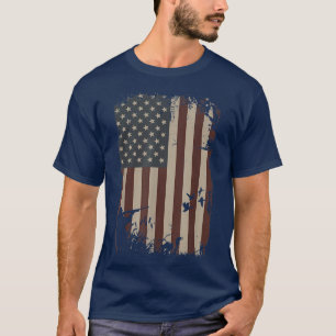Duck Hunting American Flag Vintage Hunter Duck Gif T-Shirt