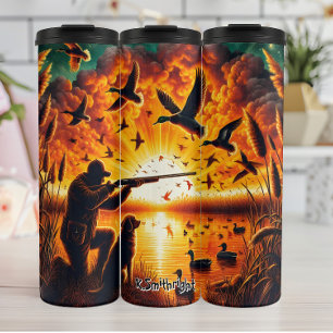 Duck Hunting at Sunset with Dog Thermal Tumbler