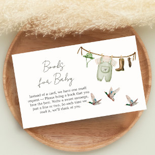 Duck Hunting Baby Shower Books for Baby Enclosure Card