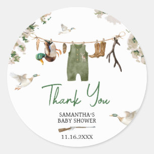 Duck Hunting Baby Shower Classic Round Sticker