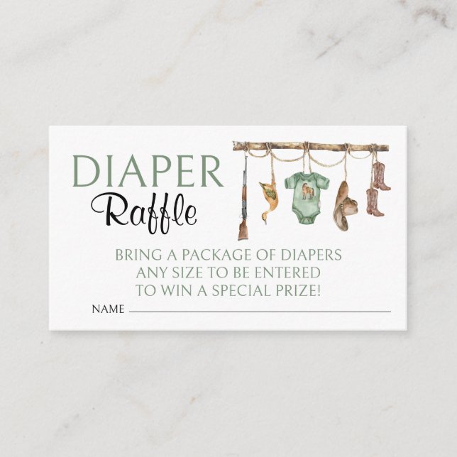Duck Hunting Baby Shower Diaper Raffle Enclosure Card (Front)