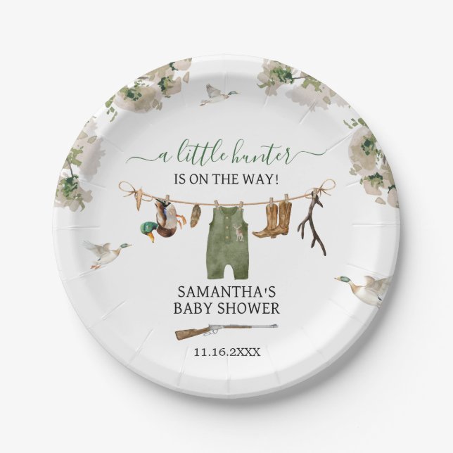 Duck Hunting Baby Shower Paper Plate (Front)