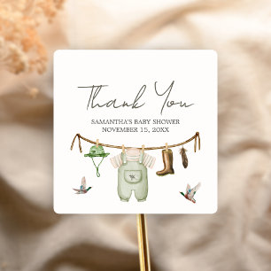 Duck Hunting Baby Shower Square Sticker
