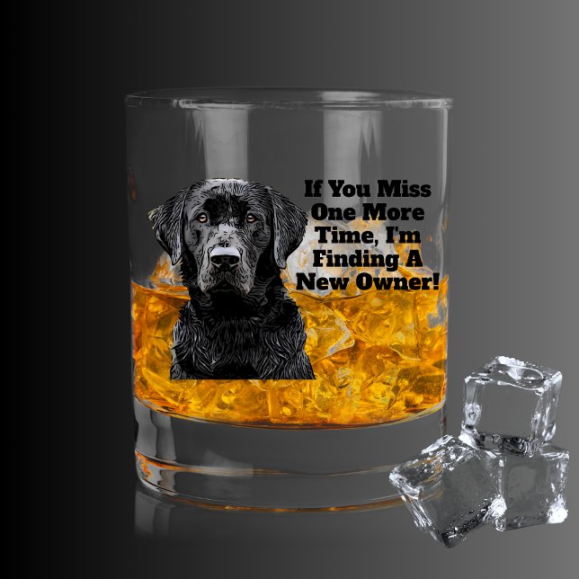 Duck Hunting Bird Dog Funny Quote Labrador  Whiskey Glass (Funny Working Duck Hunting Dog Black Lab Quote Whiskey Glass)