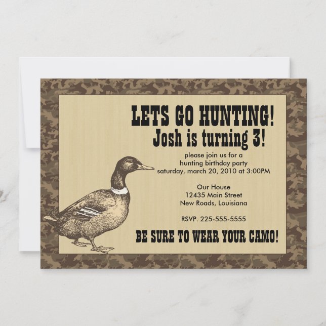 Duck Hunting Birthday Invitation (Front)