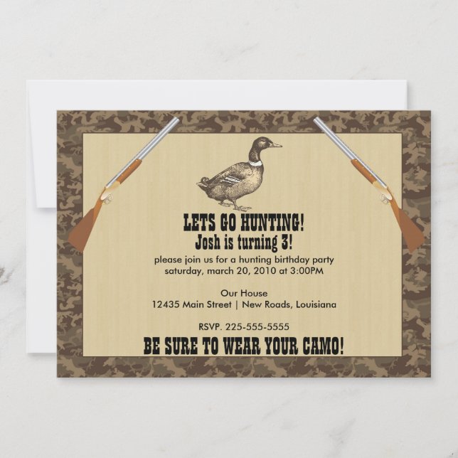 Duck Hunting Birthday Invitation (Front)