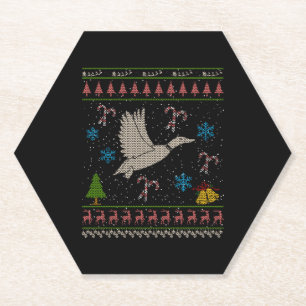 Duck Hunting Christmas Ugly Sweater Duck Hunter Paper Coaster