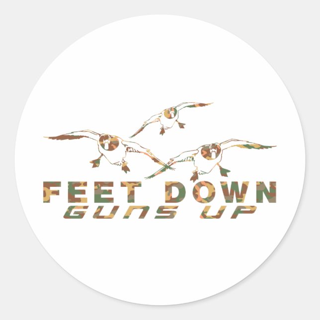 DUCK HUNTING CLASSIC ROUND STICKER (Front)