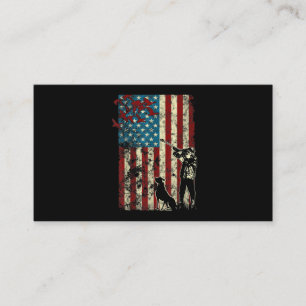Duck Hunting Distressed Patriotic American Flag Business Card