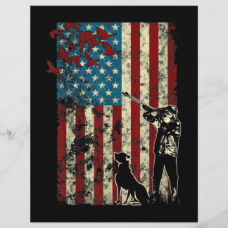 Duck Hunting Distressed Patriotic American Flag Custom Letterhead