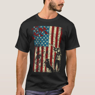 Duck Hunting Distressed Patriotic American Flag Gi T-Shirt