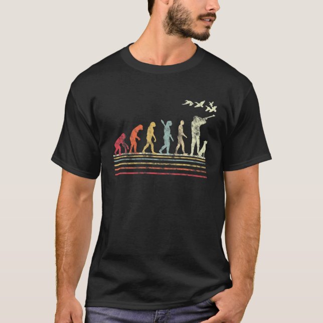 Duck Hunting Evolution Retro Style Gift For Duck H T-Shirt (Front)