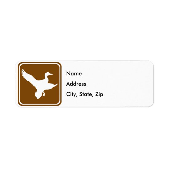Duck Hunting Highway Sign (2) Return Address Label